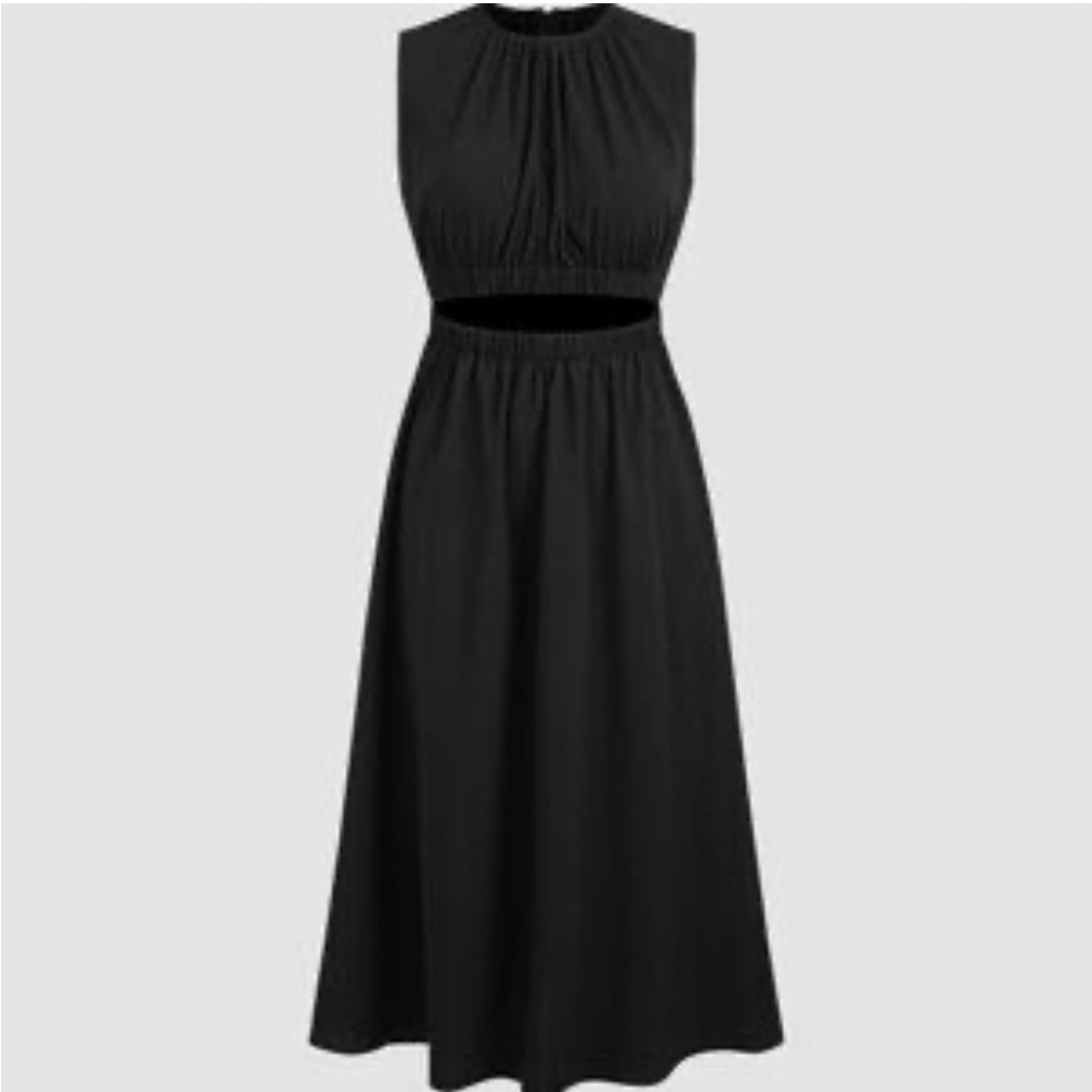 Cider Black maxi dress open front